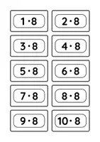Vorschau - Aufgabenkarten - Kärtchen zum Üben der 8er-Reihe für die 2. und 3. Klasse - Seite 1