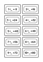 Vorschau - Aufgabenkarten - Kärtchen zum Üben der 8er-Reihe für die 2. und 3. Klasse - Seite 3