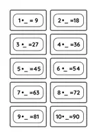 Vorschau - Aufgabenkarten - Kärtchen zum Üben der 9er-Reihe für die 2. und 3. Klasse - Seite 3