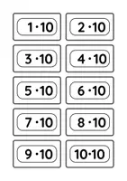 Vorschau - Aufgabenkarten - Kärtchen zum Üben der 10er-Reihe für die 2. und 3. Klasse - Seite 1