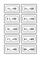 Vorschau - Aufgabenkarten - Kärtchen zum Üben der 10er-Reihe für die 2. und 3. Klasse - Seite 3