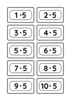 Vorschau - Aufgabenkarten - Kärtchen zum Üben der 5er-Reihe für die 2. und 3. Klasse - Seite 1