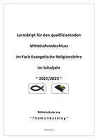 Vorschau - Merkblätter - Lernskript *Quali* für Evangelische Religionslehre im Schuljahr 2022/2023 * Neuer LehrplanPLUS * - Deckblatt