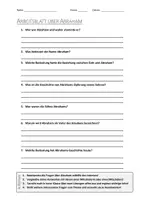 Vorschau - Arbeitsblätter - AB mit Fragen zum Thema "Abraham" + Lösungsblatt + Mindmap + Infografiken - Deckblatt