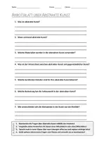 Vorschau - Arbeitsblätter - AB mit Fragen zum Thema "Abstrakte Kunst" + Lösungsblatt + Mindmap + Infografik - Deckblatt