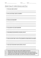 Vorschau - Arbeitsblätter - Lernplakat + AB mit Fragen zum Thema "Adam und Eva" + Lösungsblatt + Infografik - Seite 1