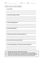 Vorschau - Arbeitsblätter - AB mit Fragen zum Thema "ADHS" + Lösungsblatt + Infografik - Deckblatt