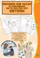 Vorschau - Stationenlernen - Rechnen und Malen im Zahlenraum bis 10 000 / 100 000 Ostern - Deckblatt