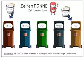 Vorschau - Spiele - Zeitentonne Zeitformen Verben / Spiel / Deutsch - Seite 1