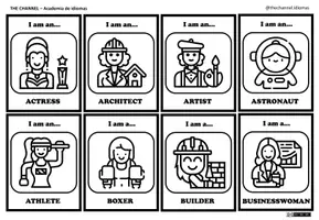 Vista previa - Juegos / Gamificación - WORKING WOMEN (Jobs) – Who am I? (B&W) - página 1