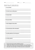 Vorschau - Arbeitsblätter - AB mit Fragen zum Thema "Affen" + Lösungsblatt + Infografik - Deckblatt