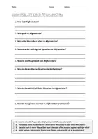 Vorschau - Arbeitsblätter - AB mit Fragen zum Thema "Afghanistan" + Lösungsblatt + Infografik - Deckblatt