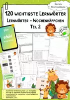 Vorschau - Arbeitsblätter - 120 wichtigste Lernwörter - Lernwörter-Wochenhäppchen Teil 2 - Deckblatt