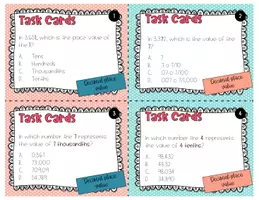 Vista previa - Hojas de trabajo - Decimal Place Value Task Cards - página 1