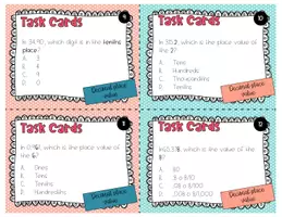 Vista previa - Hojas de trabajo - Decimal Place Value Task Cards - página 3