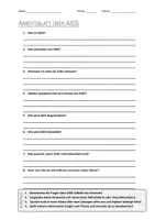 Vorschau - Arbeitsblätter - AB mit Fragen zum Thema "AIDS" + Lösungsblatt + Mindmap + Infografik - Deckblatt