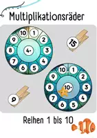 Vorschau - Aufgabenkarten - Einmaleins üben: Multiplikationsräder Ozean - Deckblatt