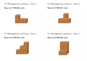 Vorschau - Präsentationen/Tafelbilder - Würfelgebäude-Kartei (32 Karten DIN A6 + Digitalversion zum Präsentieren) - Seite 1
