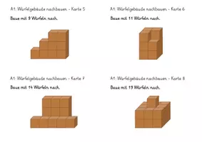 Vorschau - Präsentationen/Tafelbilder - Würfelgebäude-Kartei (32 Karten DIN A6 + Digitalversion zum Präsentieren) - Seite 2