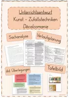 Vorschau - Stundenentwürfe - Unterrichtsentwurf Kunst Zufallstechnik Décalcomanie - Deckblatt