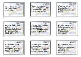 Vorschau - Spiele - Reflexion von Klassenfahrten - Gesprächsanlässe (Stop and Swap) - Deckblatt