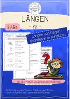 Vorschau - Arbeitsblätter - Längen: Schätzen und Messen von Gegenständen (in m) - Deckblatt