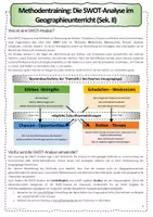 Vorschau - Arbeitsblätter - SWOT Analyse Bewertung Erdkunde Geographie Methode Klausurtraining - Seite 1