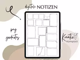 Vorschau - selbst erstellte Cliparts/Grafiken - Digitale Notizzettel für Arbeitsblätter oder Goodnotes - Deckblatt
