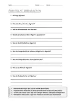 Vorschau - Arbeitsblätter - AB mit Fragen zum Thema "Algerien" + Lösungsblatt - Deckblatt