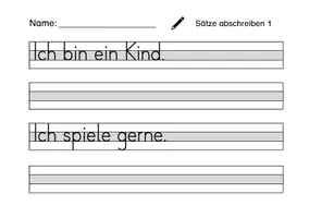 Vorschau - Arbeitsblätter - Sätze abschreiben in Klasse 1 (14 AB DIN A5) - Deckblatt