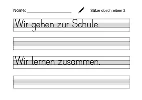 Vorschau - Arbeitsblätter - Sätze abschreiben in Klasse 1 (14 AB DIN A5) - Seite 1