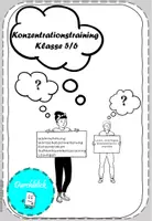 Vorschau - Arbeitsblätter - Konzentrationstraining Klasse 5/6 mit Lösung - Deckblatt