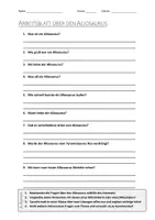 Vorschau - Arbeitsblätter - AB mit Fragen zum Thema "Allosaurus" + Lösungsblatt - Deckblatt