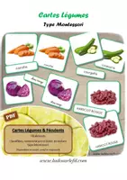 Aperçu - Apprentissages en autonomie - Cartes Montessori - Légumes - Fond blanc - Page de couverture