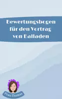 Vorschau - Arbeitsblätter - Bewertungsbogen für den Vortrag von Balladen - Deckblatt