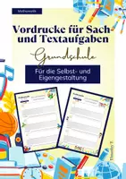 Vorschau - Arbeitsblätter - Mathe - Übungen - Sach / Textaufgaben - leere Kopiervorlage - Deckblatt