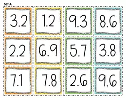 Vista previa - Juegos / Gamificación - Number Sets Organize Decimals Tenths - página 2
