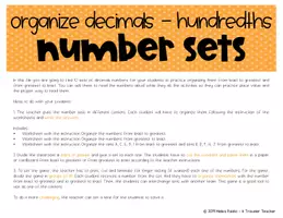 Vista previa - Juegos / Gamificación - Number Sets Organize Decimals Hundredths - página 1