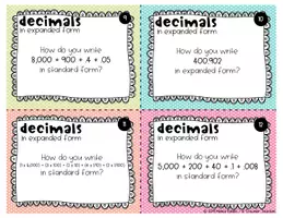 Vista previa - Tarjetas / Manipulativos - Decimal numbers in expanded and standard form task cards - página 3