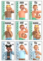 Aperçu - Jeux - Jeu de 7 familles a imprimer ( pour apprendre la L.S.F.) - Page 3
