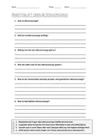 Vorschau - Arbeitsblätter - AB mit Fragen zum Thema "Altersvorsorge" + Lösungsblatt - Deckblatt