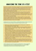 Vorschau - Arbeitsblätter - Analyzing the tone of a text (Method sheet / Exercise) - Seite 1
