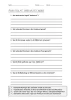Vorschau - Arbeitsblätter - AB mit Fragen zum Thema "Altsteinzeit" + Lösungsblatt + Mindmap + Infografik - Deckblatt