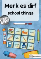 Vorschau - Arbeitsblätter - Materialpaket - "school things" - Seite 1