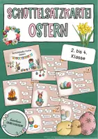 Vorschau - Stationenlernen - Schüttelsätze / Schüttelsatzkartei - Ostern (Klasse 2-4) - Deckblatt