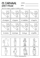 Vista previa - Hojas de trabajo - leer y pegar - el carnaval Español - página 2