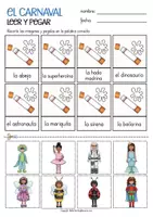 Vista previa - Hojas de trabajo - leer y pegar - el carnaval Español - página 3