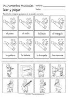 Aperçu - Feuilles d'exercices - leer y pegar - instrumentos musicales Español / Espagnol - Page 2