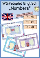 Vorschau - Spiele - Würfelspiel Englisch Numbers 0-10. 11-20 und 0-20 - Deckblatt