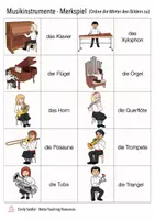 Vorschau - Spiele - Musikinstrumente zuordnen Merkspiel Musik Grundschule (Orchester) - Seite 1